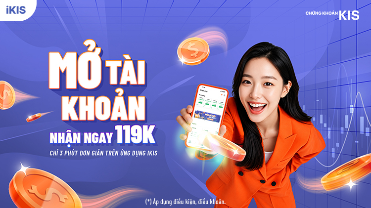 Mở tài khoản chứng khoán nhận ngay 119K