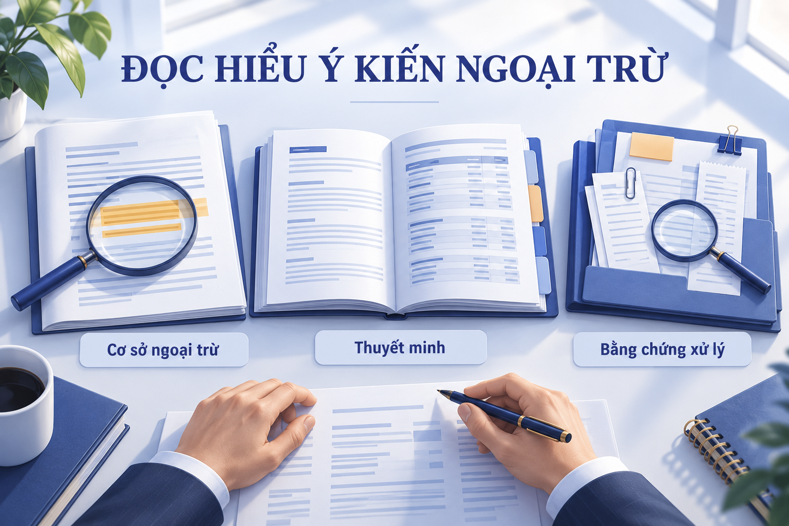 Đối chiếu cơ sở ý kiến ngoại trừ với thuyết minh báo cáo tài chính và bằng chứng xử lý.