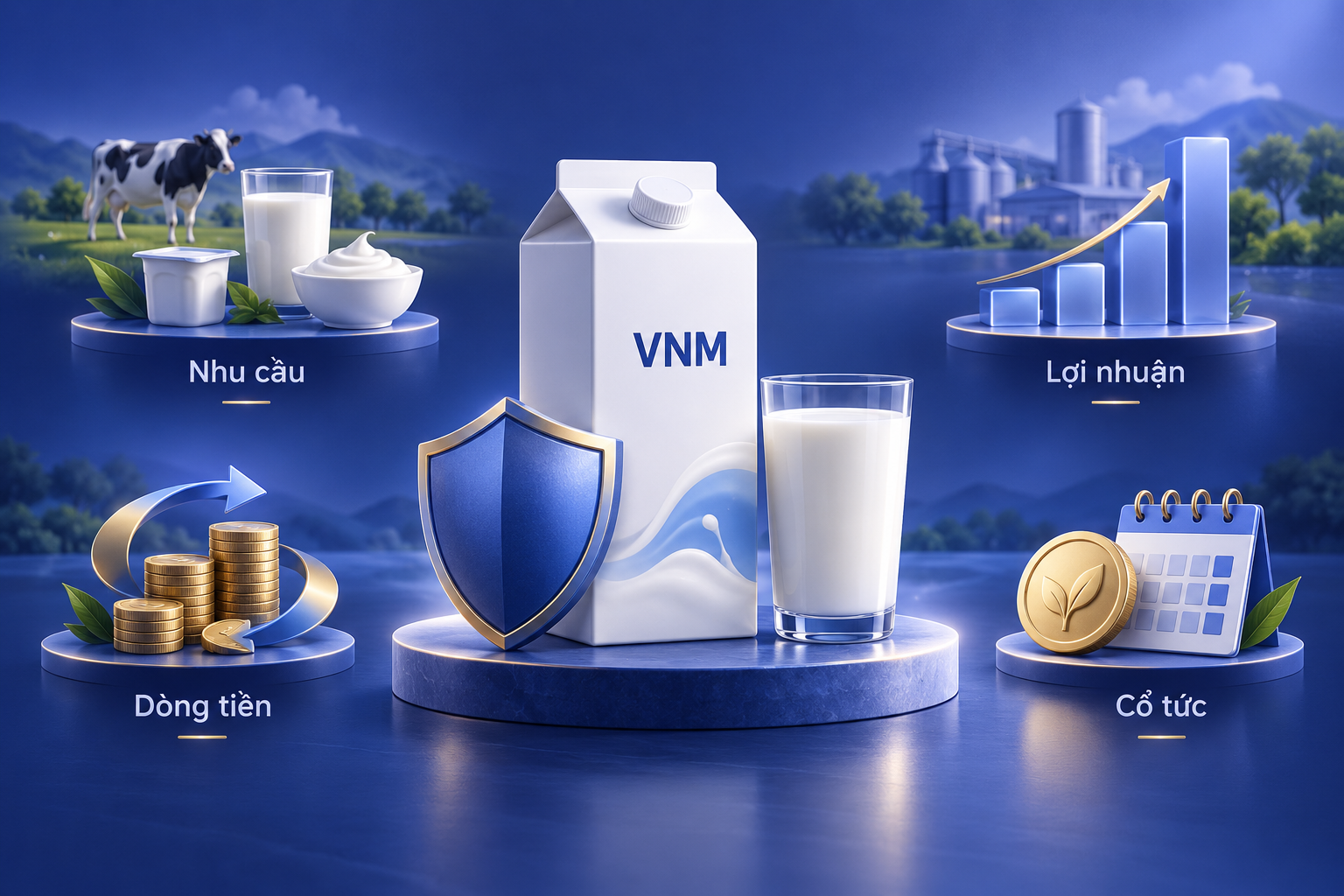 Các tiêu chí đánh giá đặc điểm phòng thủ của cổ phiếu Vinamilk VNM.