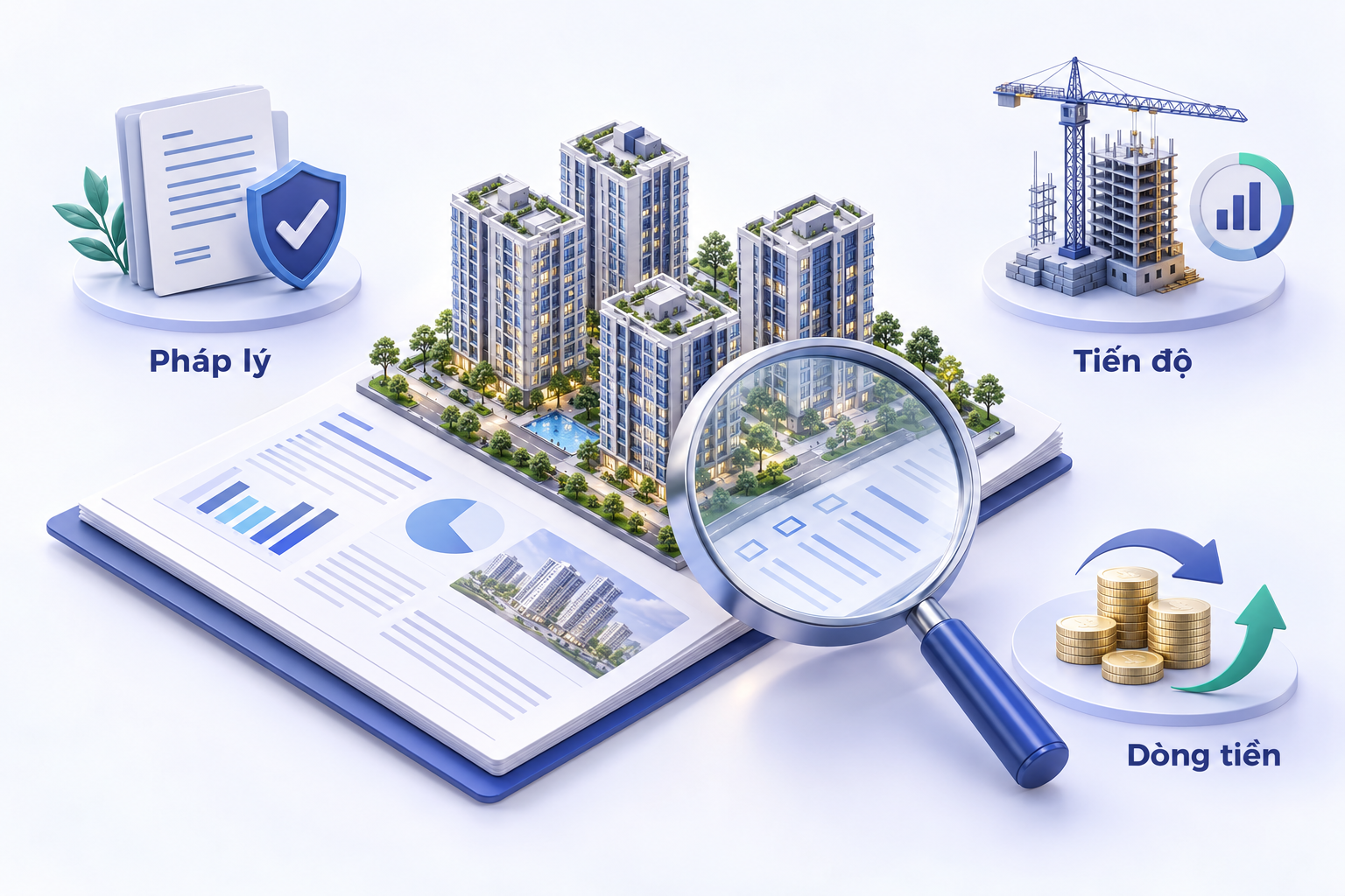 Đối chiếu hàng tồn kho bất động sản với pháp lý dự án, tiến độ triển khai và dòng tiền.